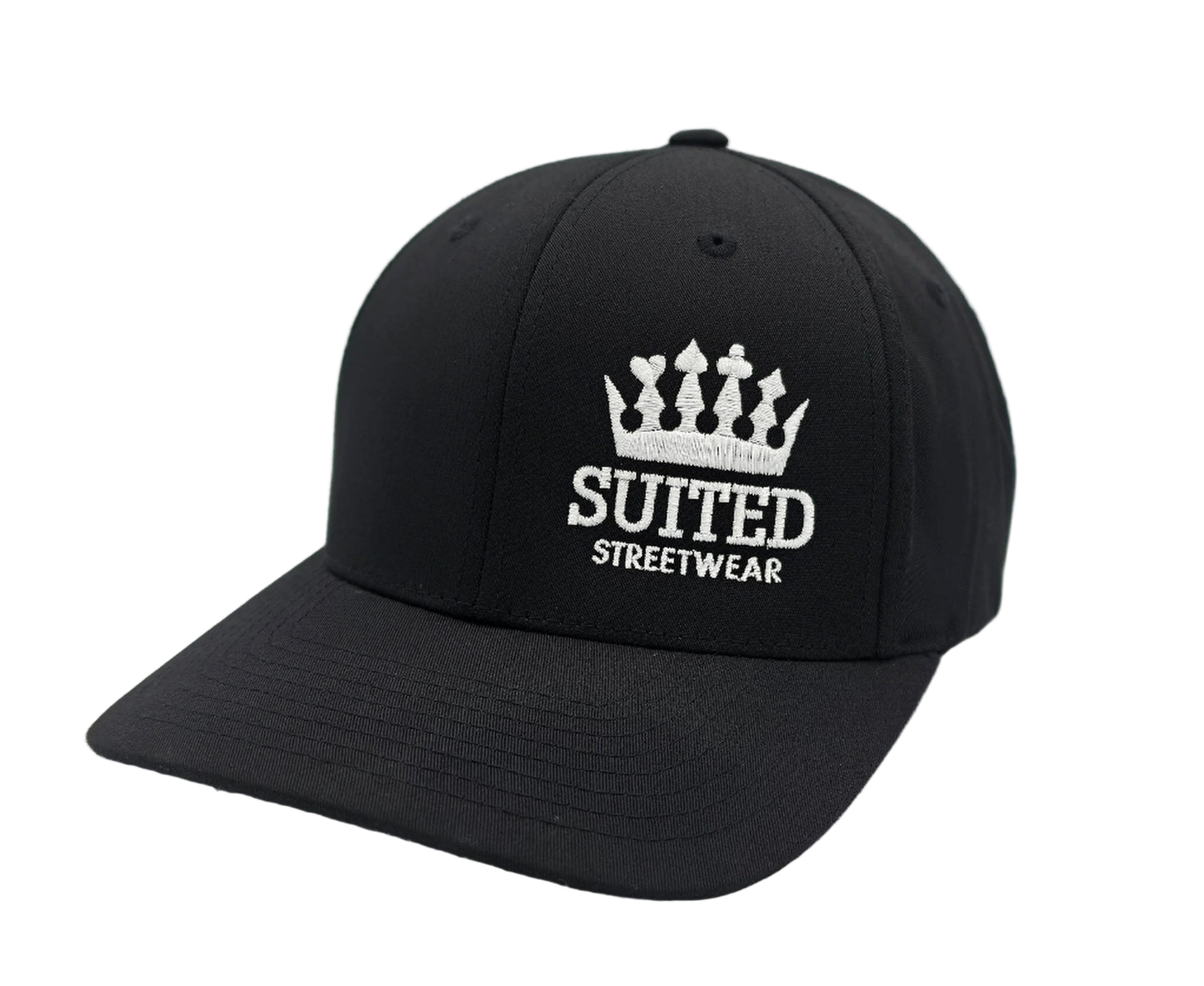 Suited Streetwear Crown Logo Fitted Hat - Black