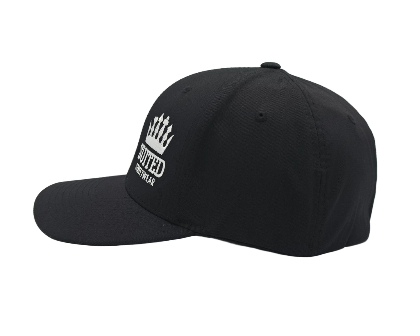 Suited Streetwear Crown Logo Fitted Hat - Black
