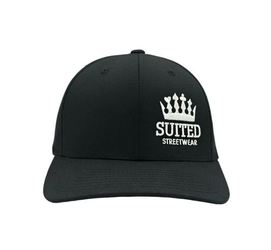 Suited Streetwear Crown Logo Fitted Hat - Black
